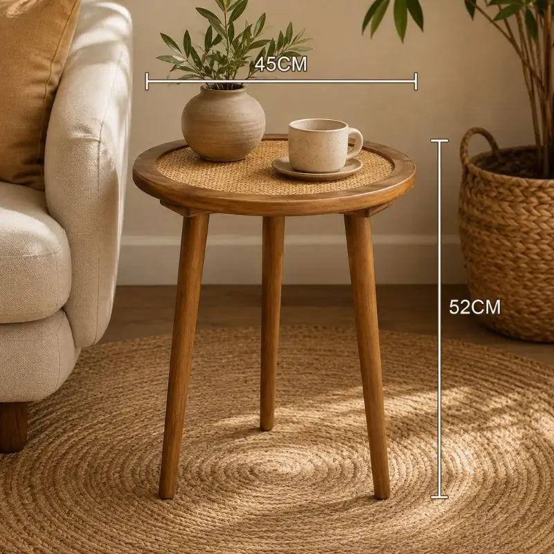 Table Basse d’Appoint en Rotin - 45 x 52 cm