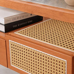 Table Basse en Rotin avec Tiroirs