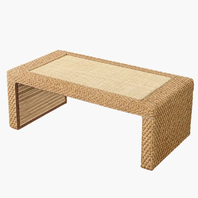 Table Basse en Rotin Japonaise - 100 x 50 x 38 cm