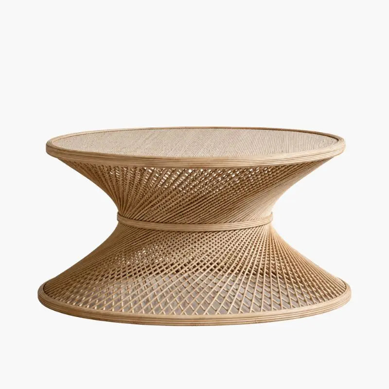 Table Basse en Rotin pour Salon - 80 x 41.5 cm