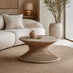 Table Basse en Rotin pour Salon - 80 x 41.5 cm