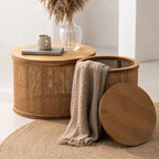 Table Basse en Rotin Ronde