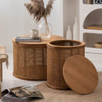 Table Basse en Rotin Ronde