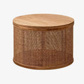 Table Basse en Rotin Ronde - 59 x 40 cm
