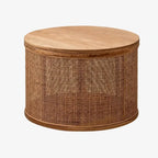 Table Basse en Rotin Ronde - 59 x 40 cm