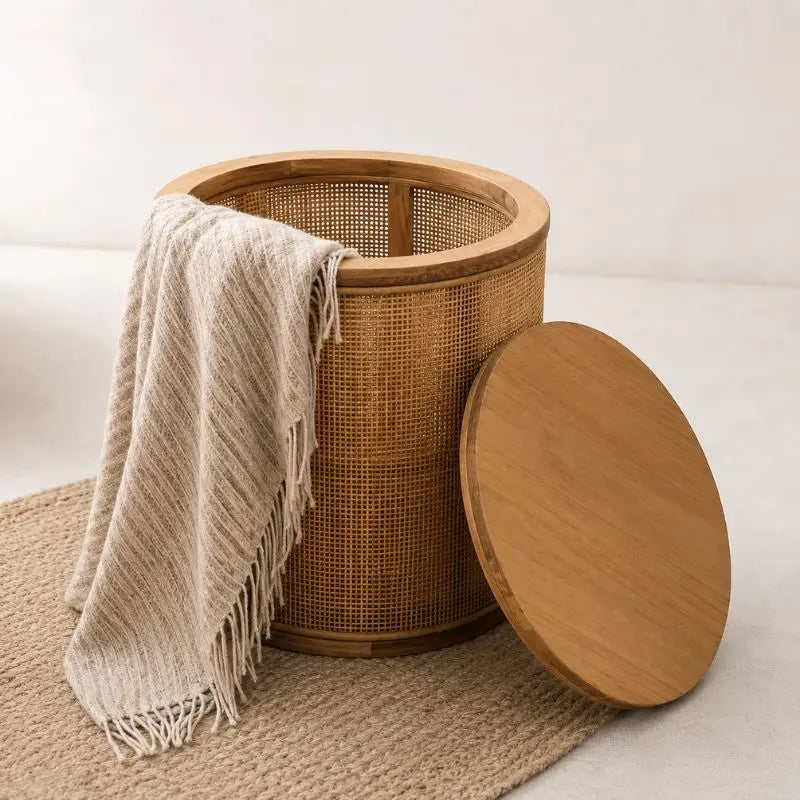 Table Basse en Rotin Ronde