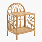 Table Basse en Rotin Tissée - 51 x 41 x 74 cm