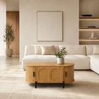 Table Basse Ovale en Rotin