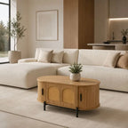 Table Basse Ovale en Rotin