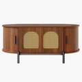Table Basse Ovale en Rotin - Marron