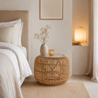 Table Basse Ronde en Rotin