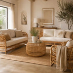 Table Basse Ronde en Rotin