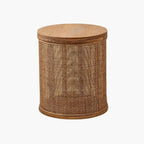 Table Basse Ronde Rotin Tissé