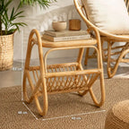 Table Basse Rotin Bohème - 40 x 48 x 53 cm