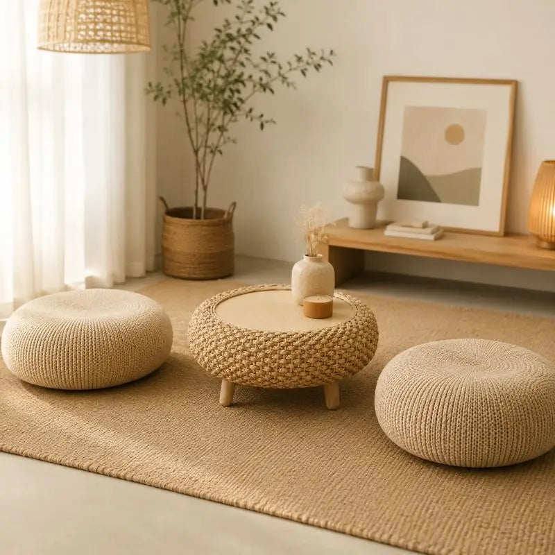 Table Basse Rotin Japonaise