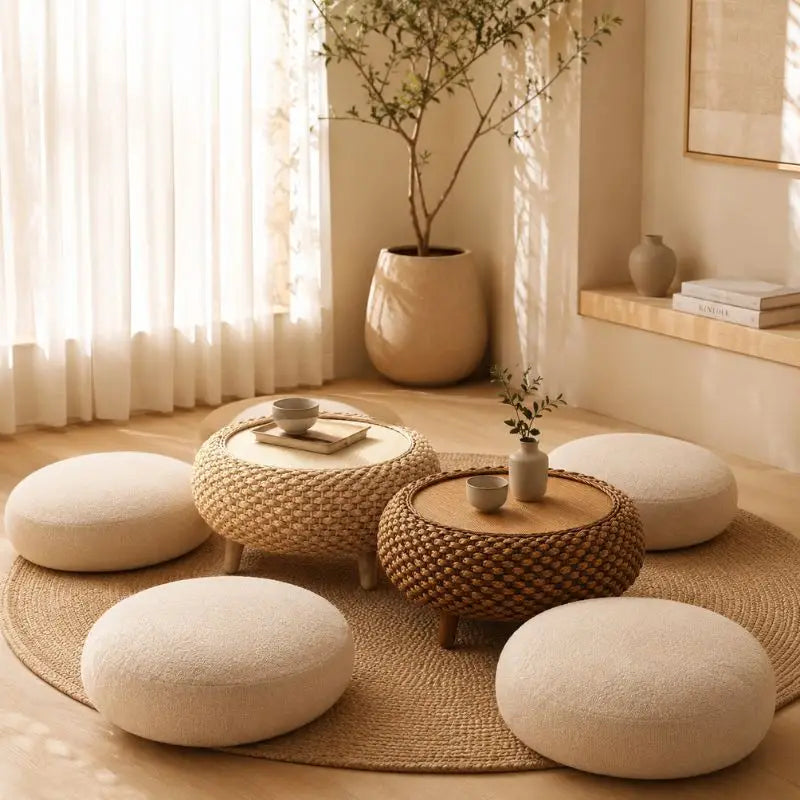 Table Basse Rotin Japonaise