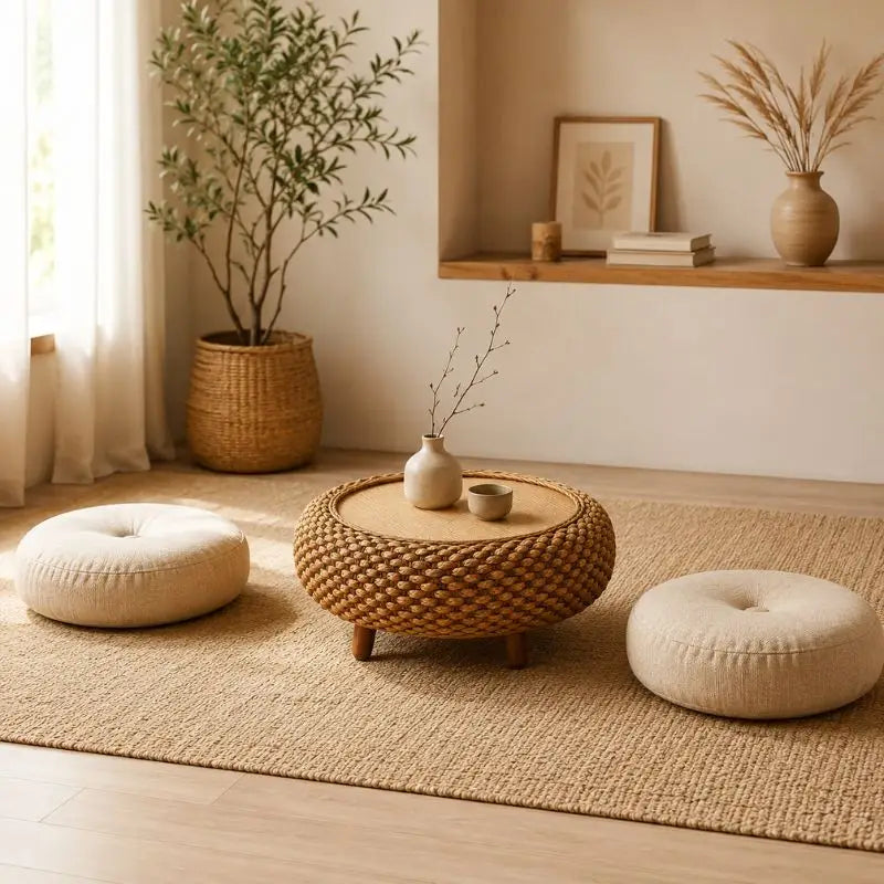 Table Basse Rotin Japonaise