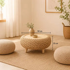 Table Basse Rotin Japonaise - Beige