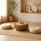 Table Basse Rotin Japonaise Ronde