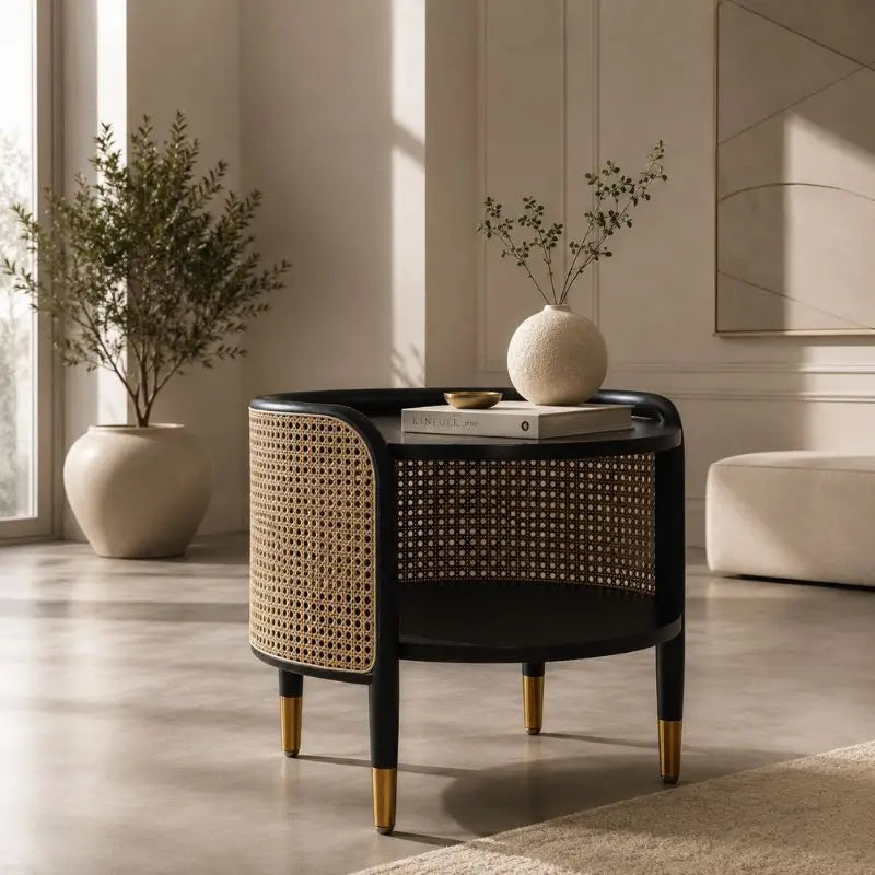 Table Basse Rotin Vintage