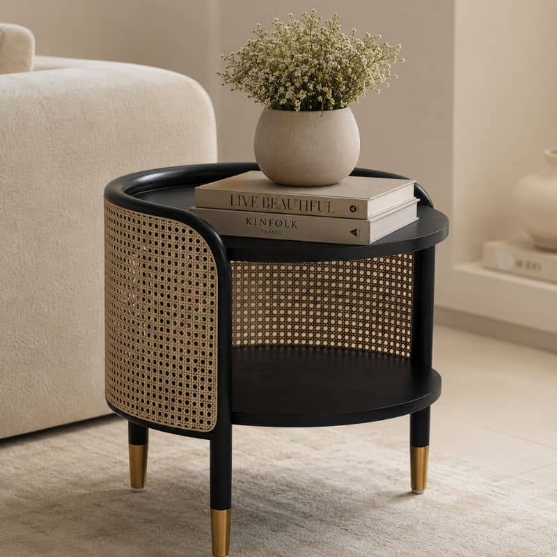 Table Basse Rotin Vintage