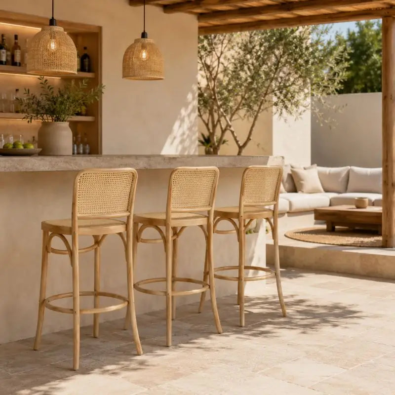 Tabouret Bar en Rotin