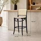 Tabouret Bar en Rotin - Noir