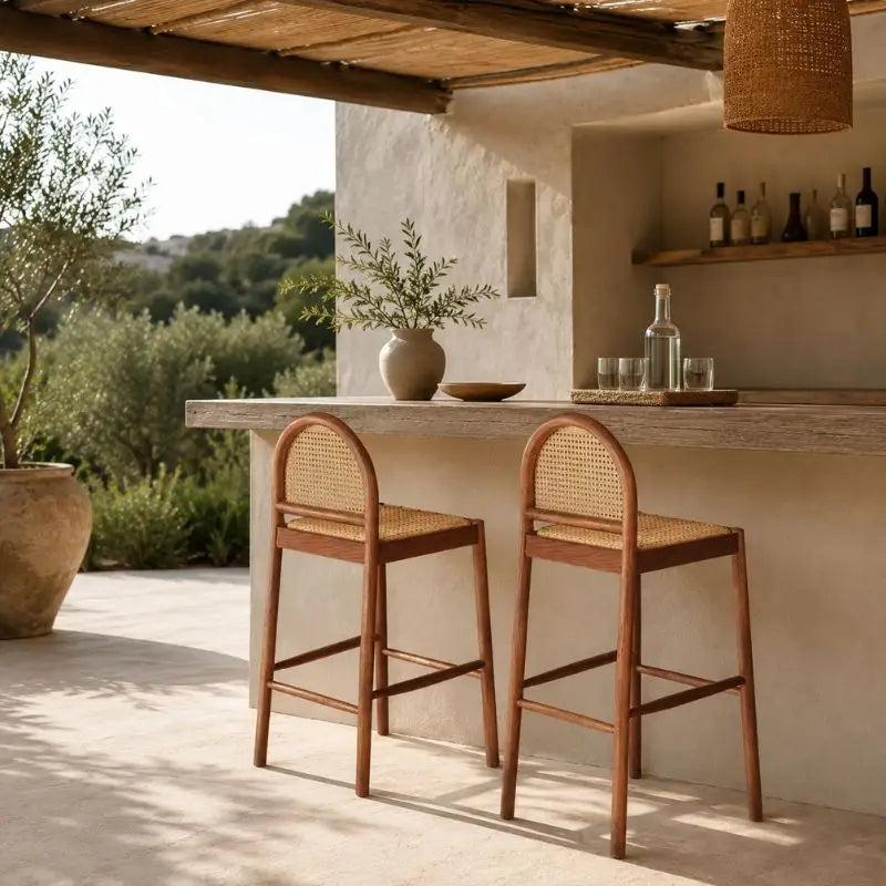 Tabouret Bar Rotin - 44 × 46 × 60 cm