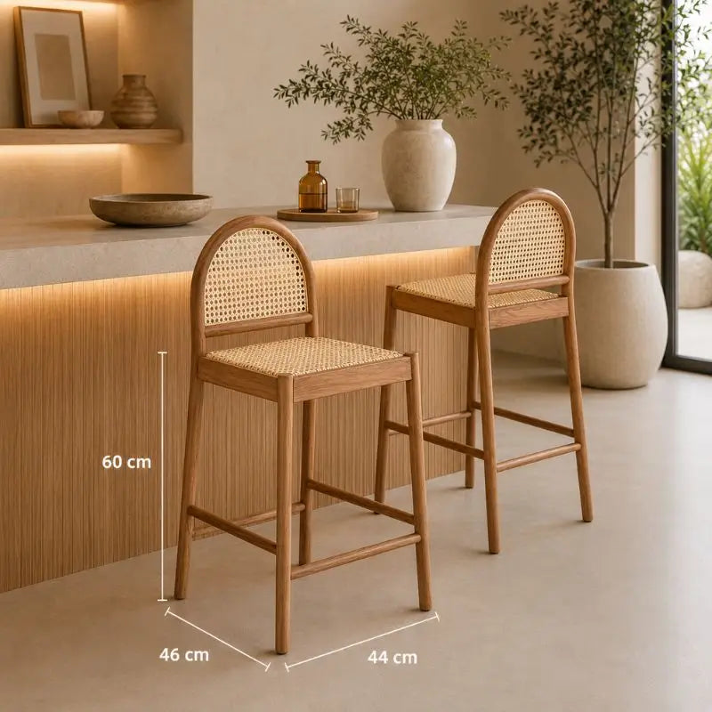Tabouret Bar Rotin - 44 × 46 × 60 cm