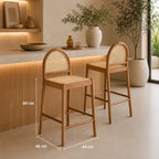 Tabouret Bar Rotin - 44 × 46 × 60 cm