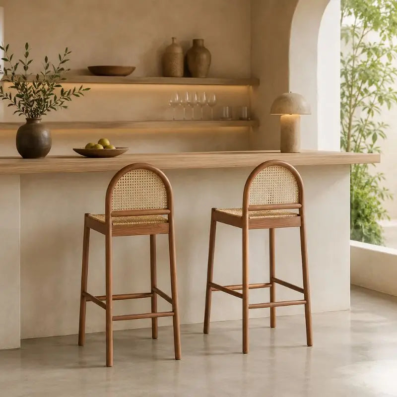 Tabouret Bar Rotin - 44 × 46 × 60 cm
