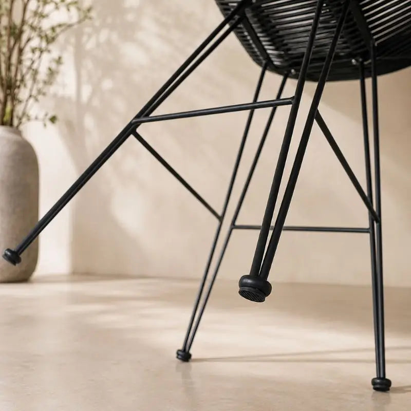 Tabouret de Bar en Rotin et Métal