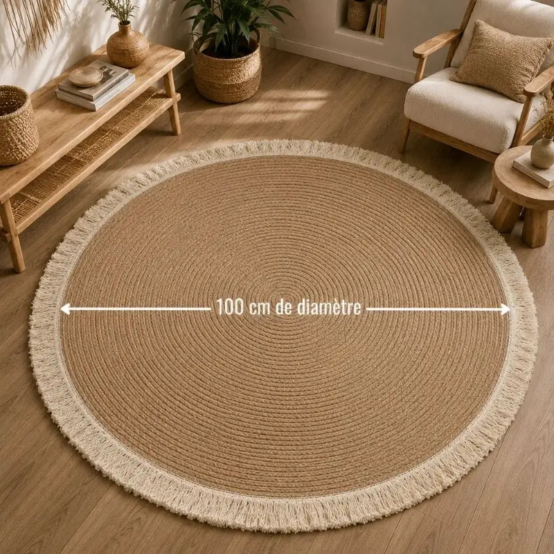 Tapis Rond en Rotin - 100 cm