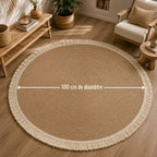 Tapis Rond en Rotin - 100 cm