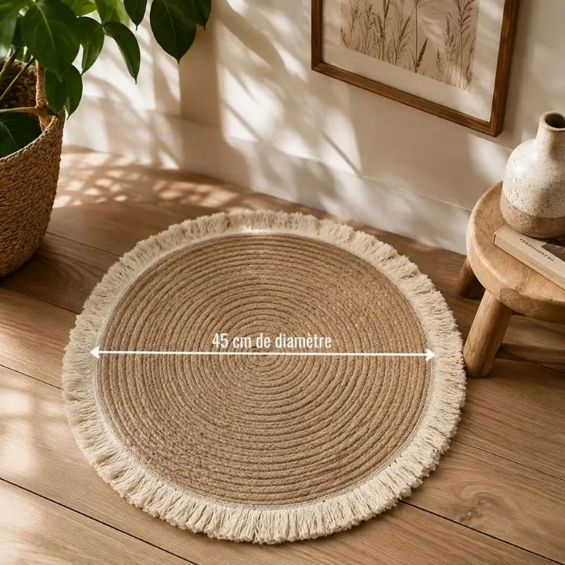 Tapis Rond en Rotin - 45 cm