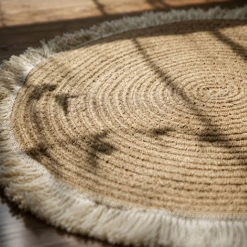 Tapis Rond en Rotin