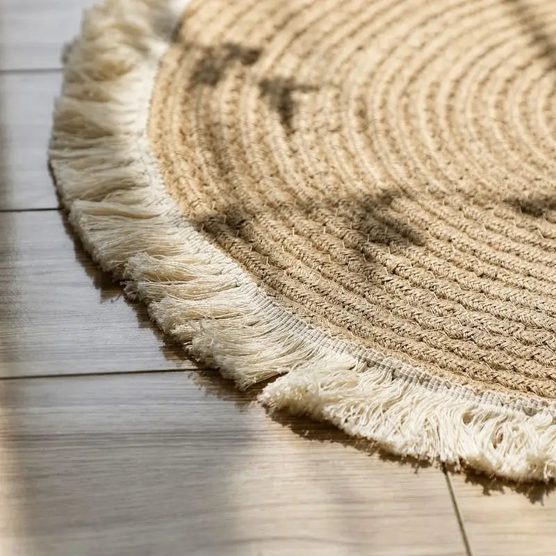 Tapis Rond en Rotin