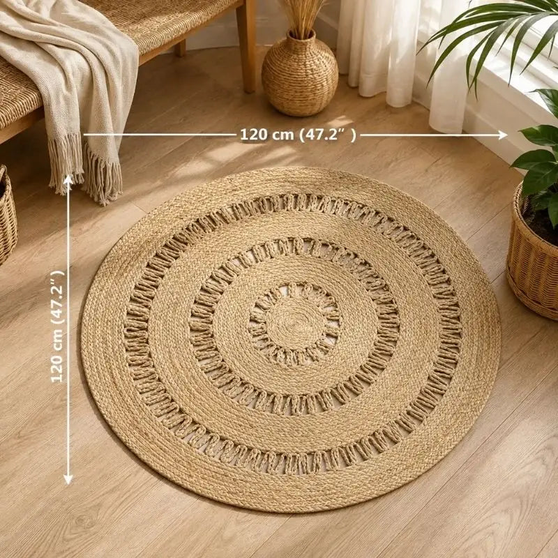 Tapis Rond Rotin - 120 cm