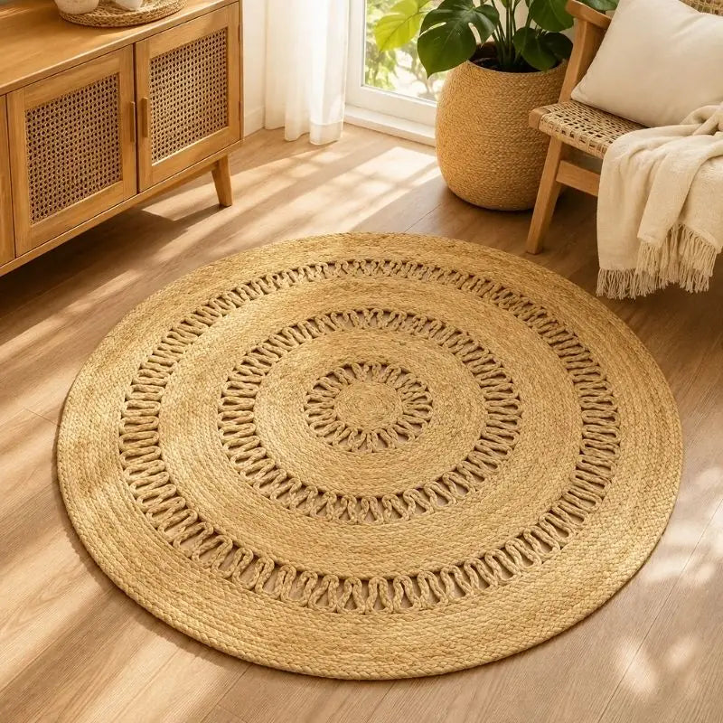 Tapis Rond Rotin - 120 cm