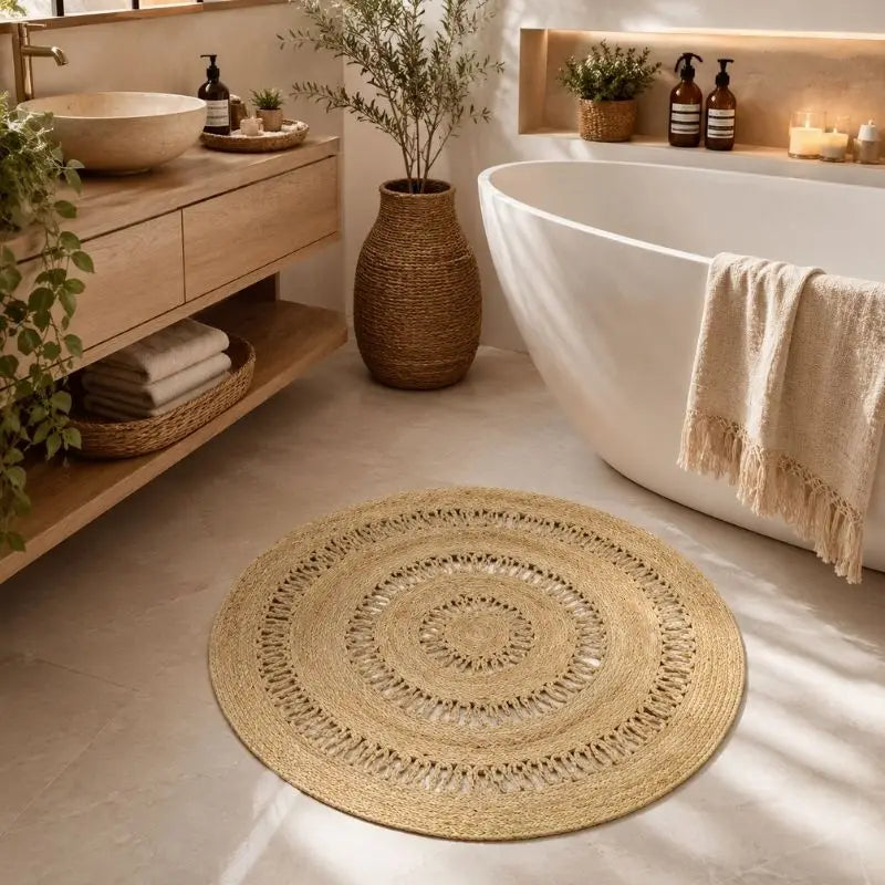 Tapis Rond Rotin - 120 cm