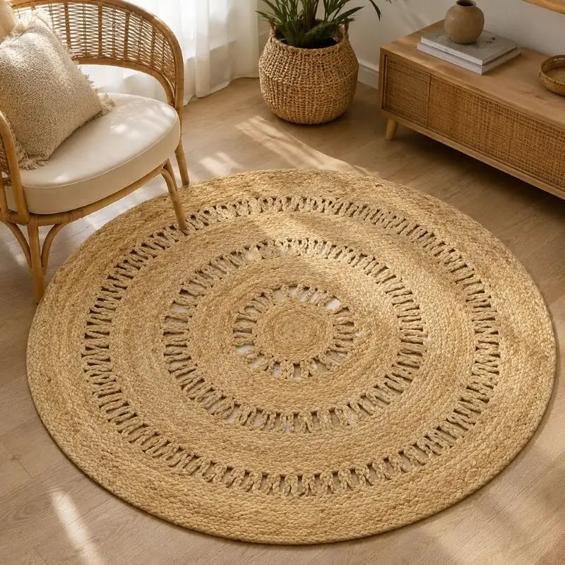 Tapis Rond Rotin - 120 cm