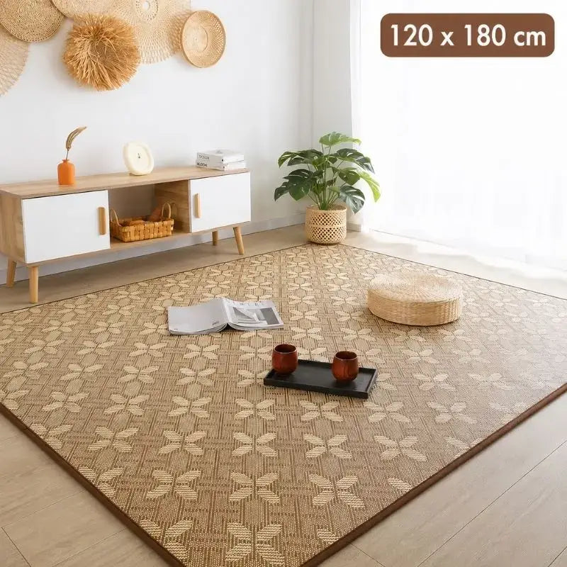 Tapis Tatami Japonais en Rotin Motif - 120 x 180 cm