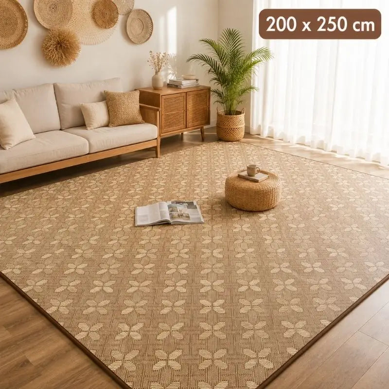 Tapis Tatami Japonais en Rotin Motif - 200 x 250 cm