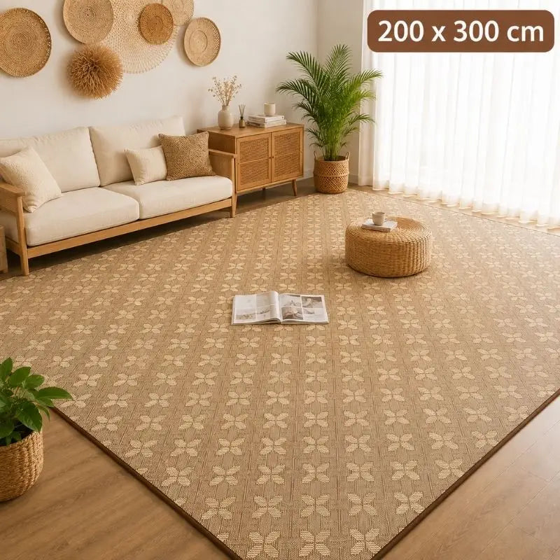 Tapis Tatami Japonais en Rotin Motif - 200 x 300 cm