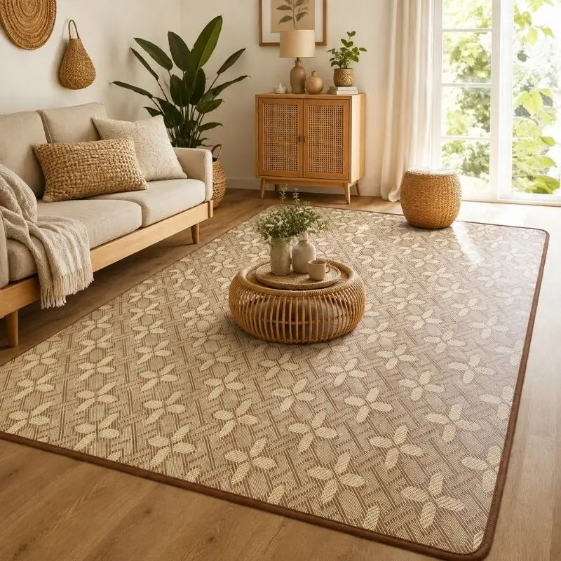 Tapis Tatami Japonais en Rotin Motif
