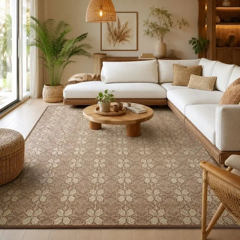 Tapis Tatami Japonais en Rotin Motif