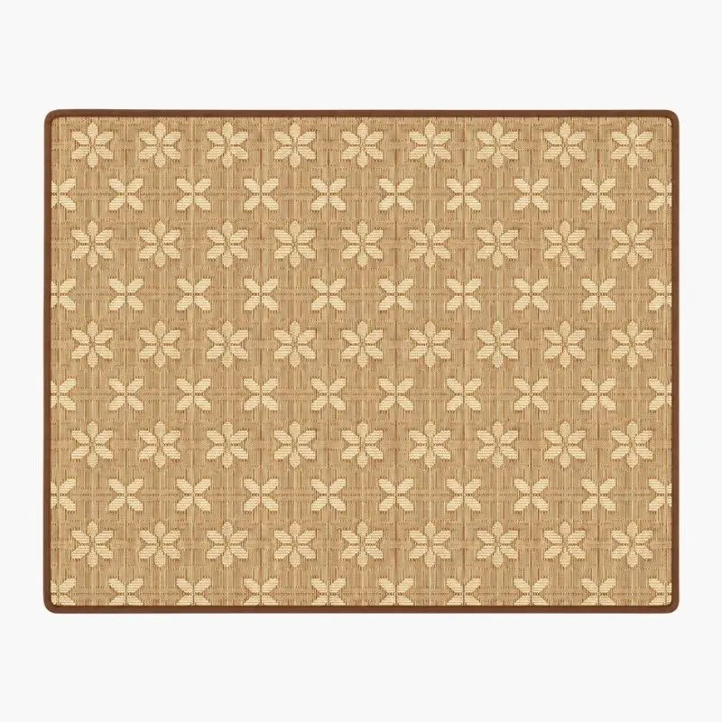 Tapis Tatami Japonais en Rotin Motif